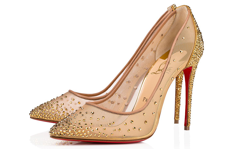 (W) Christian Louboutin Follies Strass 'Beige Fashion High Heel' 圖 3