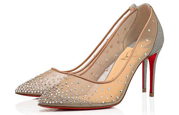 (W) Christian Louboutin Follies Strass 'Beige Fashion High Heels' 圖 3