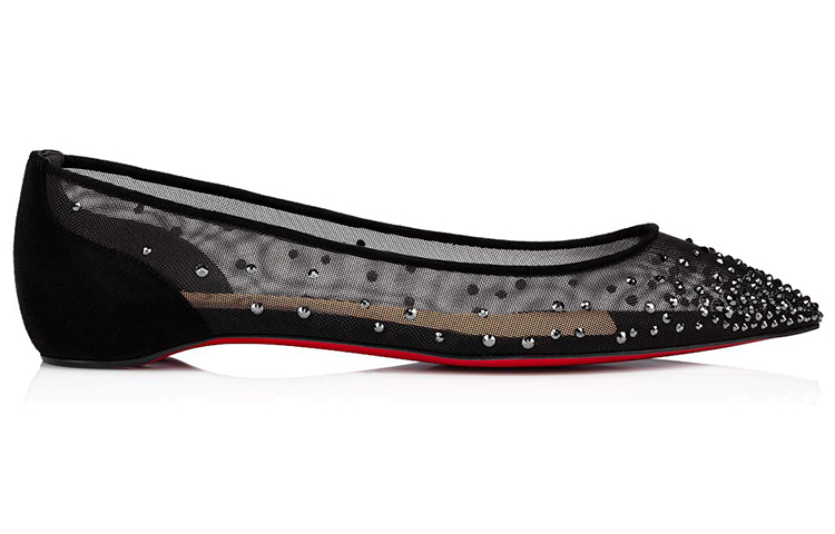 (W) Christian Louboutin Follies Strass 'Black Flat' 圖 2