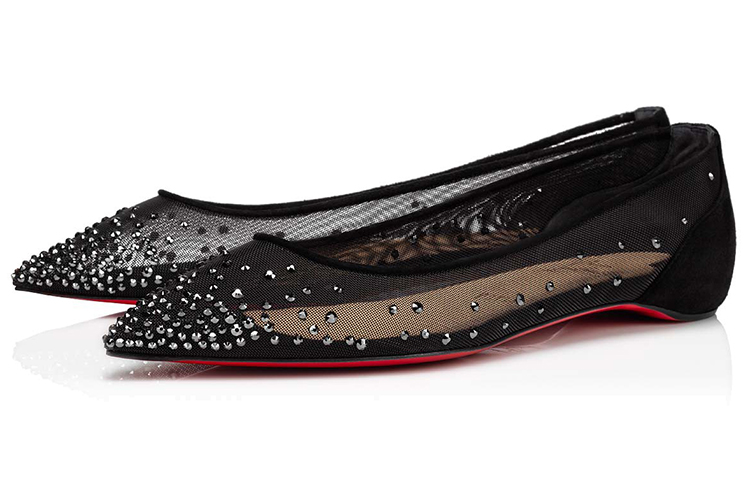 (W) Christian Louboutin Follies Strass 'Black Flat' 圖 3