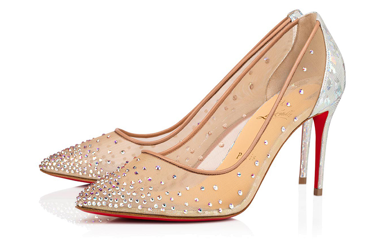 (W) Christian Louboutin Follies Strass 'Nude Silver' 圖 3