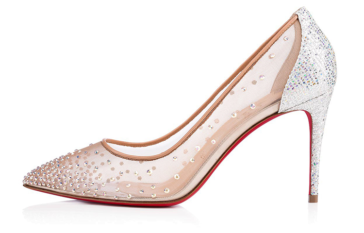 (W) Christian Louboutin Follies Strass 'Silver'