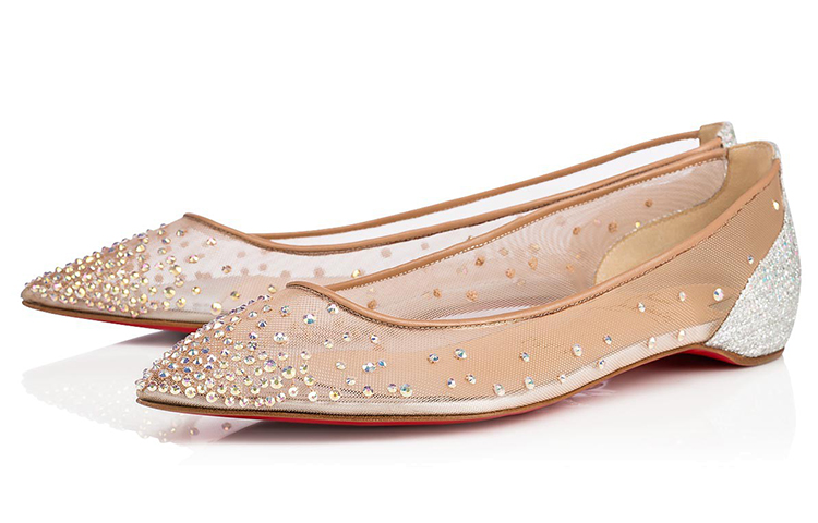 (W) Christian Louboutin Follies Strass Flat 'Brown' 圖 3
