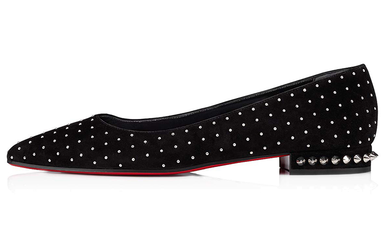 (W) Christian Louboutin Free Hall Plume 'Black Fashion Flats'