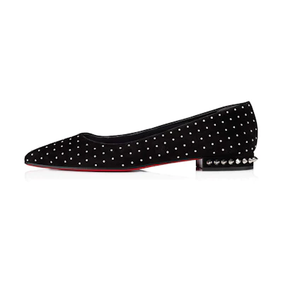 (W) Christian Louboutin Free Hall Plume 'Black Fashion Flats'
