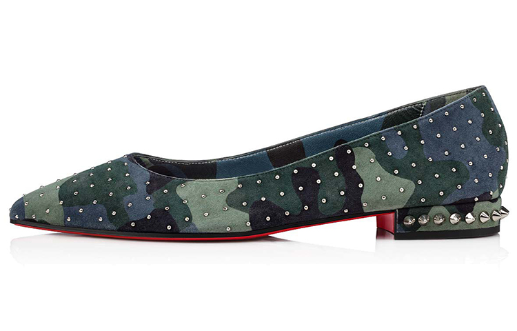 (W) Christian Louboutin Free Hall Plume 'Camo Green'