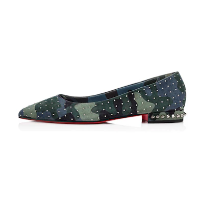 (W) Christian Louboutin Free Hall Plume 'Camo Green'