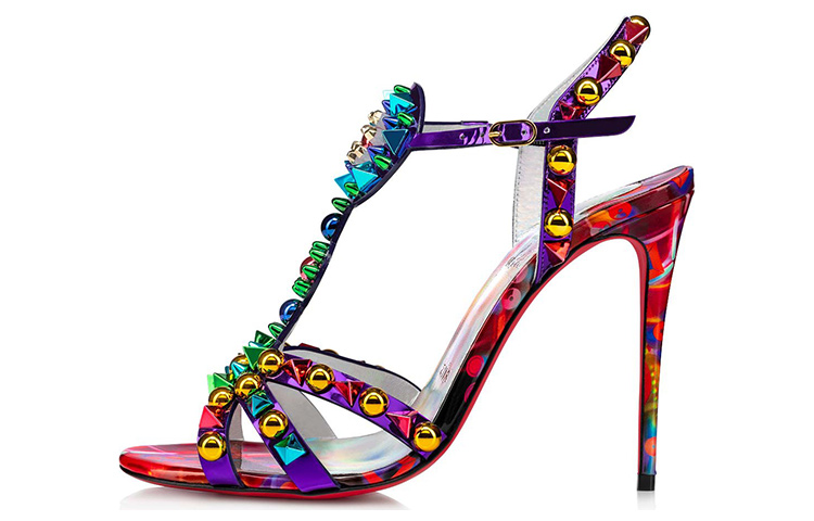(W) Christian Louboutin Goldora Sandals 'Patent Mirror Strappy'