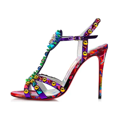 (W) Christian Louboutin Goldora Sandals 'Patent Mirror Strappy'