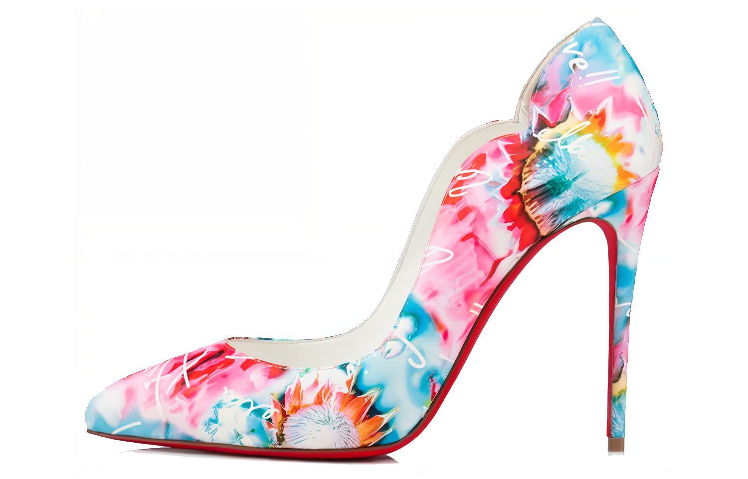 (W) Christian Louboutin Heels 'Multicolor Calfskin Print'