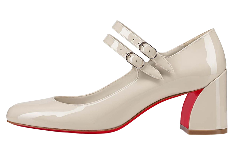 (W) Christian Louboutin High Heel 'Beige Patent'