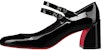 (W) Christian Louboutin Tumit Tinggi 'Kulit Patent Hitam Gesper' 1220145B439