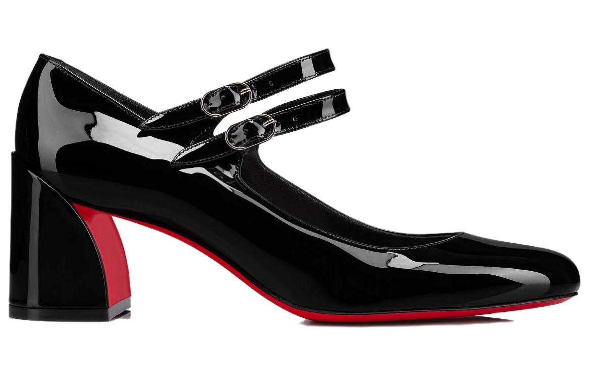 (W) Christian Louboutin High Heel 'Black Patent Leather Buckle' 圖 2