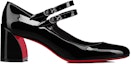 Order (W) Christian Louboutin Tumit Tinggi 'Kulit Patent Hitam Gesper' 1220145B439