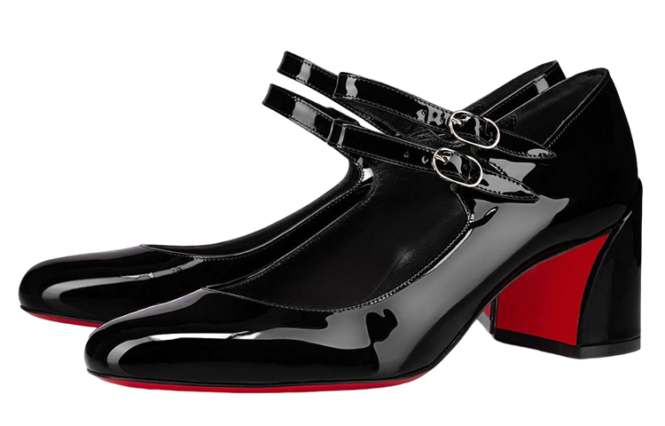 (W) Christian Louboutin High Heel 'Black Patent Leather Buckle' 圖 3