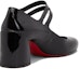 Shop (W) Christian Louboutin Tumit Tinggi 'Kulit Patent Hitam Gesper' 1220145B439