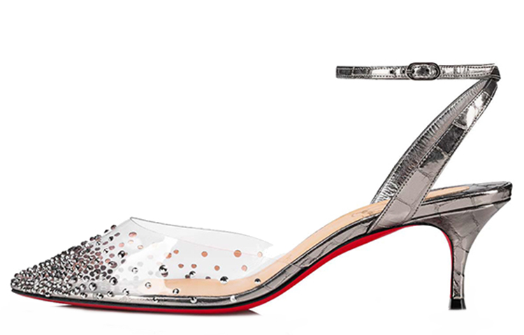 (W) Christian Louboutin High Heel 'Fashion Crystal Silver'