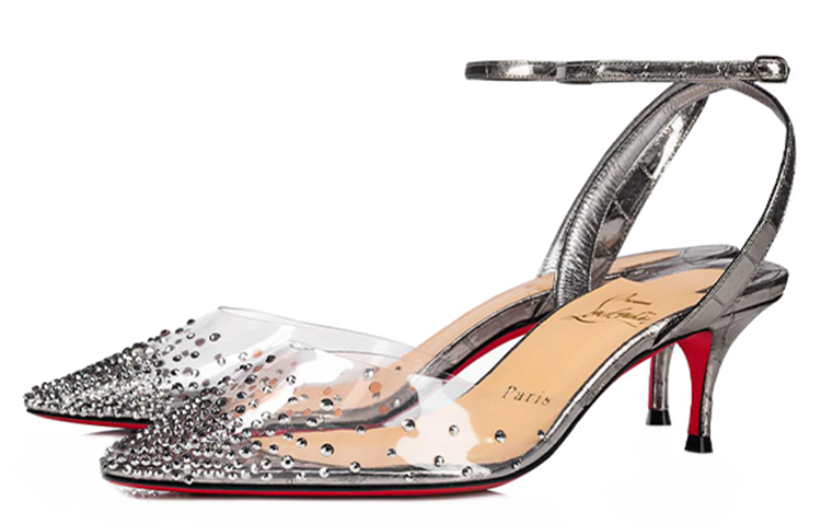 (W) Christian Louboutin High Heel 'Fashion Crystal Silver' 圖 2