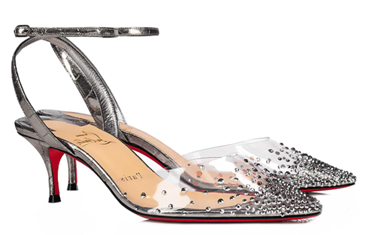 (W) Christian Louboutin High Heel 'Fashion Crystal Silver' 圖 3