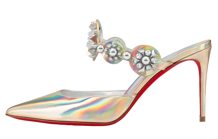 (W) Christian Louboutin High Heel 'Gold Patent Leather'