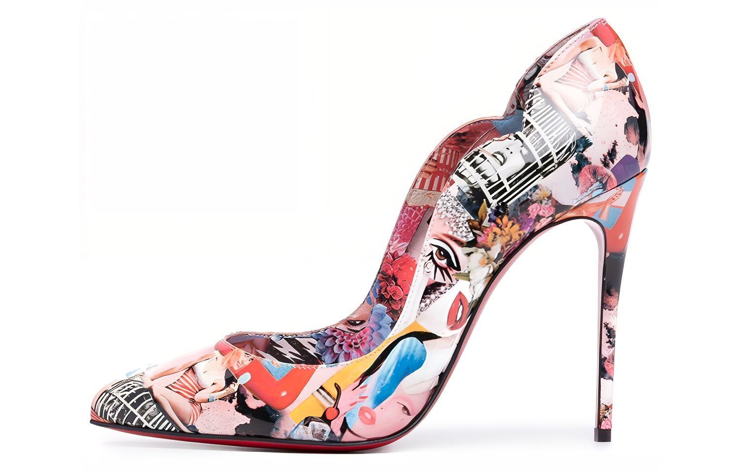 (W) Christian Louboutin High Heel 'Multicolor Leather Print'