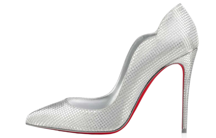 (W) Christian Louboutin High Heel 'Silver Sequin'