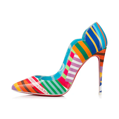 (W) Christian Louboutin Hot Chick 'Multi-Color Stripe'