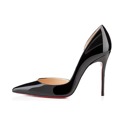 (W) Christian Louboutin Iriza 100mm Pump Black Patent Leather