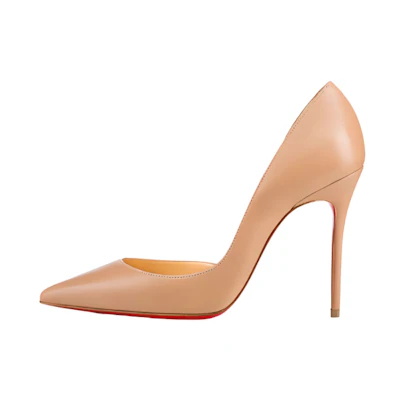 (W) Christian Louboutin Iriza 100mm Pump Nude Nappa Leather