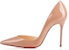 (W) Christian Louboutin Iriza 100mm Tumit Tinggi Kulit Patent Nude 3130524PK1A