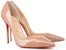 (W) Christian Louboutin Iriza 100mm Tumit Tinggi Kulit Patent Nude 3130524PK1A