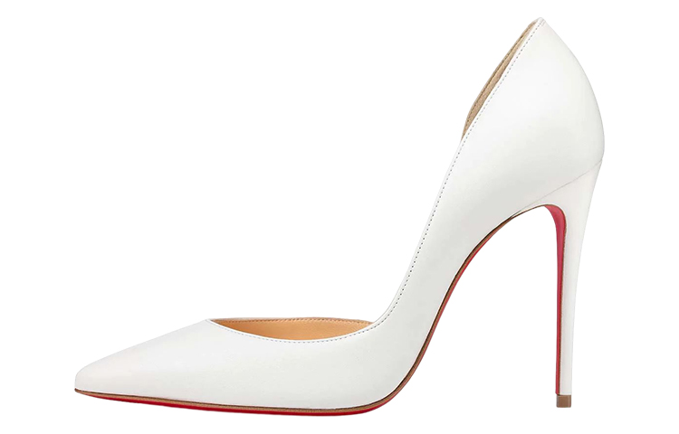 (Women) Christian Louboutin Iriza 100mm Pump White Nappa Leather 3160708W222