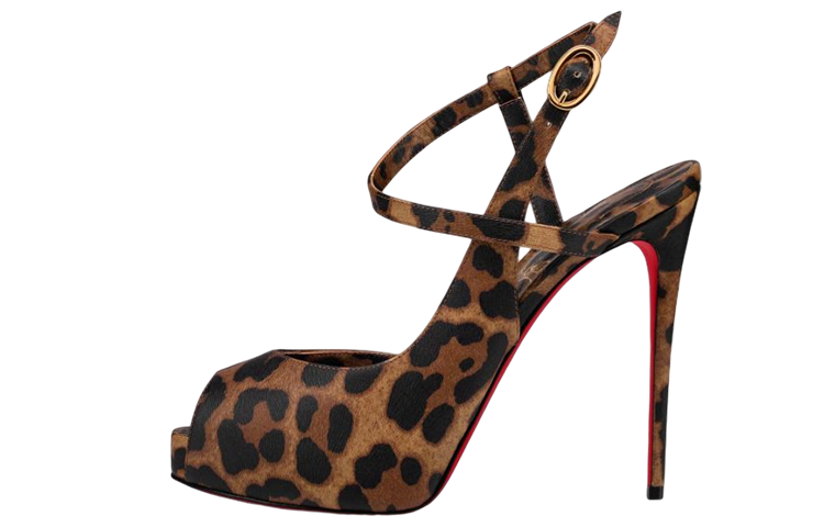 (W) Christian Louboutin Jenlove Peep-Toe Sandals 'Brown'