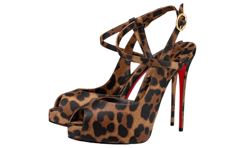 (W) Christian Louboutin Jenlove Peep-Toe Sandals 'Brown' 圖 3