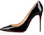 (W) Christian Louboutin Kate 100mm Tumit Hitam Kulit Berkilat 3191411BK01