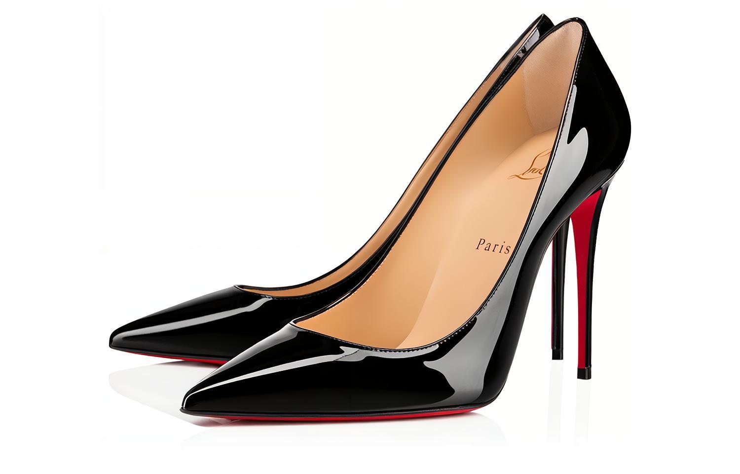 Lookbook (W) Christian Louboutin Kate 100mm Sepatu Hitam Kulit Mengkilap 3191411BK01