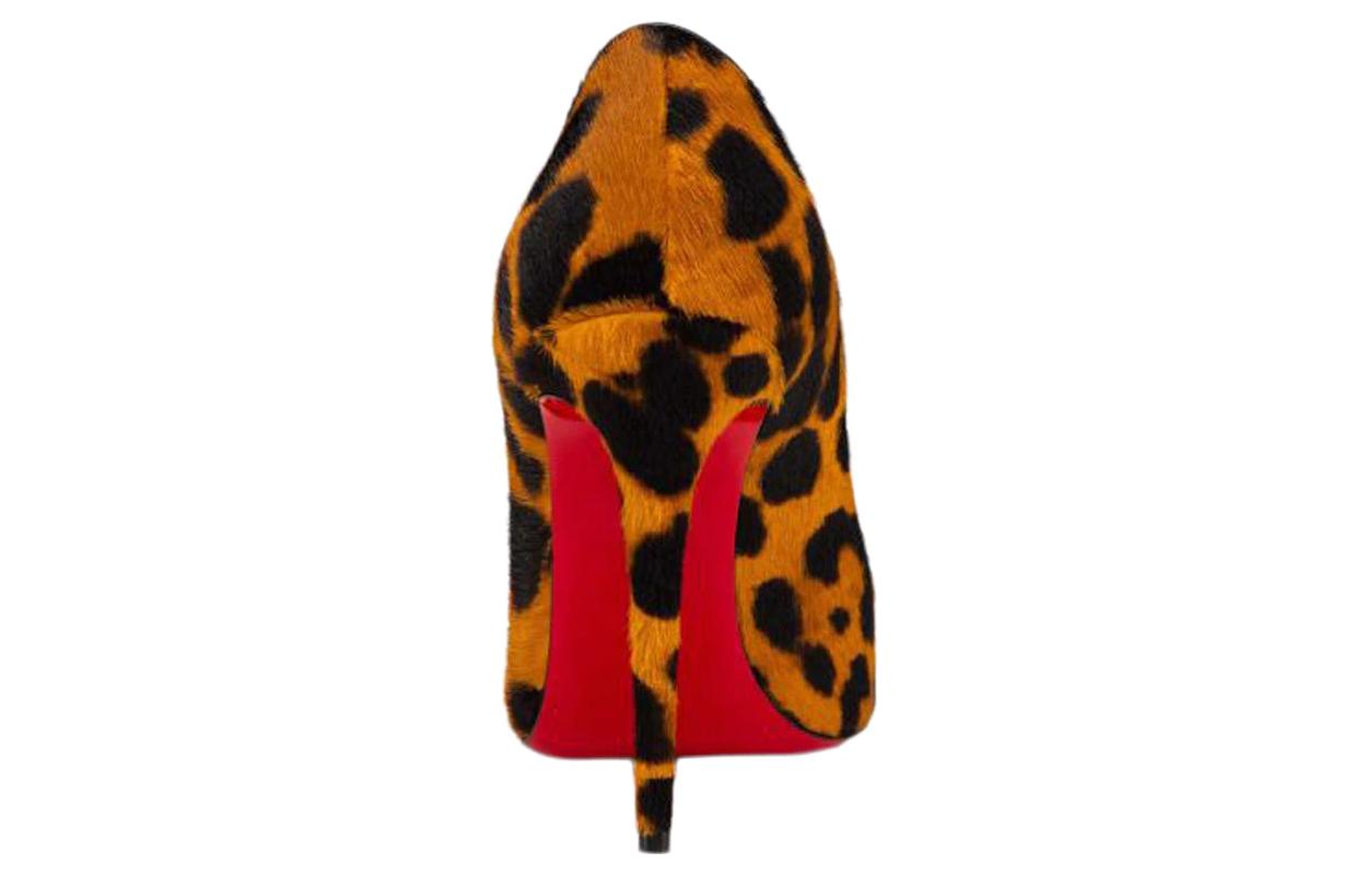 Shop CL路鉑廷 皮革 尖頭套穿 細跟 高筒鞋 10cm 女款 棕黑