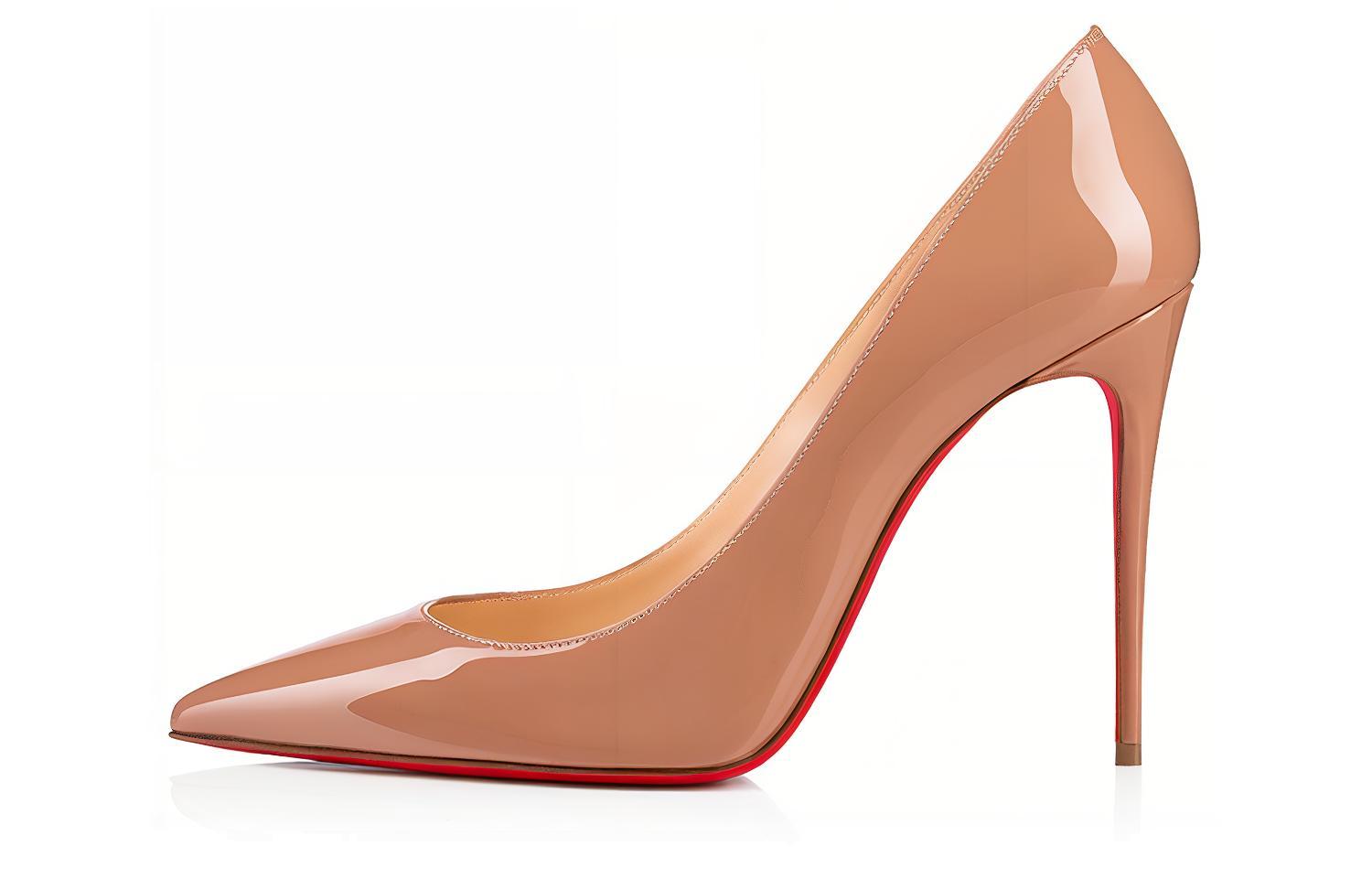 (Women) Christian Louboutin Kate 100mm Pump Nude Patent Leather 3191411PK20