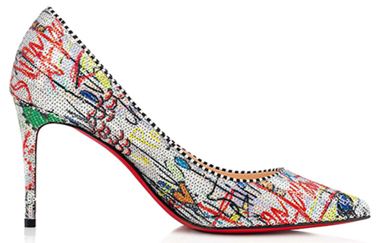 (W) Christian Louboutin Kate 85 'Silver Graffiti Elegance' 圖 2