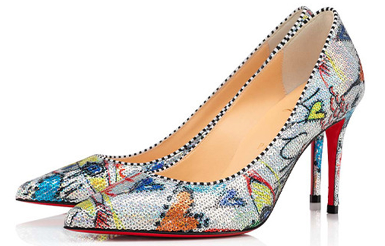 (W) Christian Louboutin Kate 85 'Silver Graffiti Elegance' 圖 3