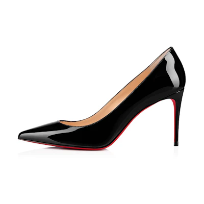(W) Christian Louboutin Kate 85mm Pump Black Patent Leather
