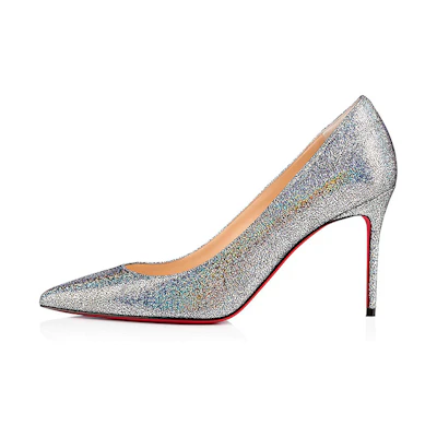 (W) Christian Louboutin Kate 'Silver Nappa'