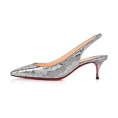(W) Christian Louboutin Kate Sling 'Silver'