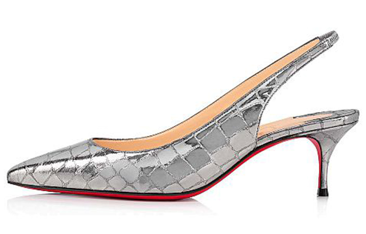 (Women) Christian Louboutin Kate Sling 'Silver' 3210204SV20