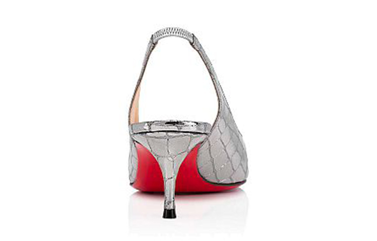 Shop (Women) Christian Louboutin Kate Sling 'Silver' 3210204SV20