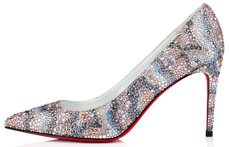 (W) Christian Louboutin Kate Strass 'Silver'