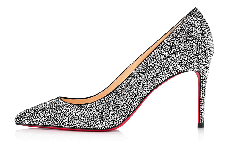 (W) Christian Louboutin Kate Strass 'Silver Black'