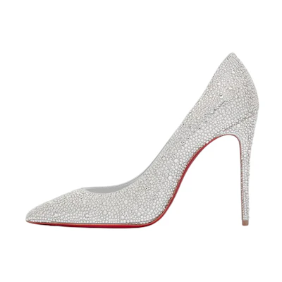 (W) Christian Louboutin Kate Strass 'Silver Crystal'