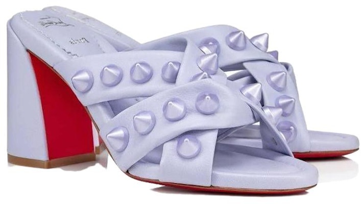 (Women) Christian Louboutin Leather Avant-Garde Studded Comfort Block Heel Slide 'Lilac Purple' 1230750L277 Shop (Women) Christian Louboutin Leather Avant-Garde Studded Comfort Block Heel Slide 'Lilac Purple' 1230750L277
