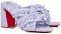 (Women) Christian Louboutin Leather Avant-Garde Studded Comfort Block Heel Slide 'Lilac Purple' 1230750L277